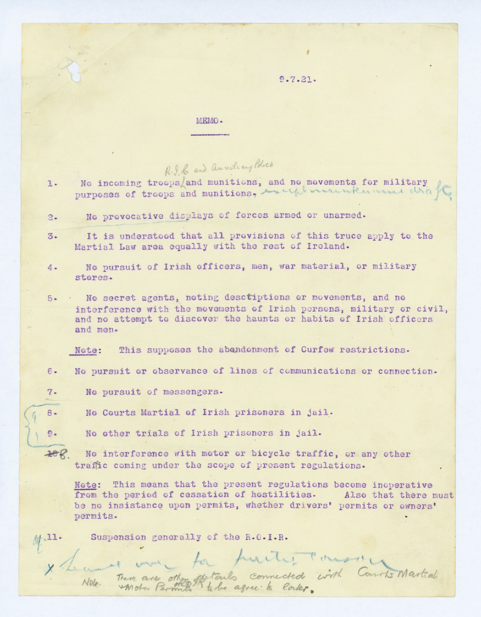 Image - The terms were tidied up the next day ... (Credit: By kind permission of the National Archive)