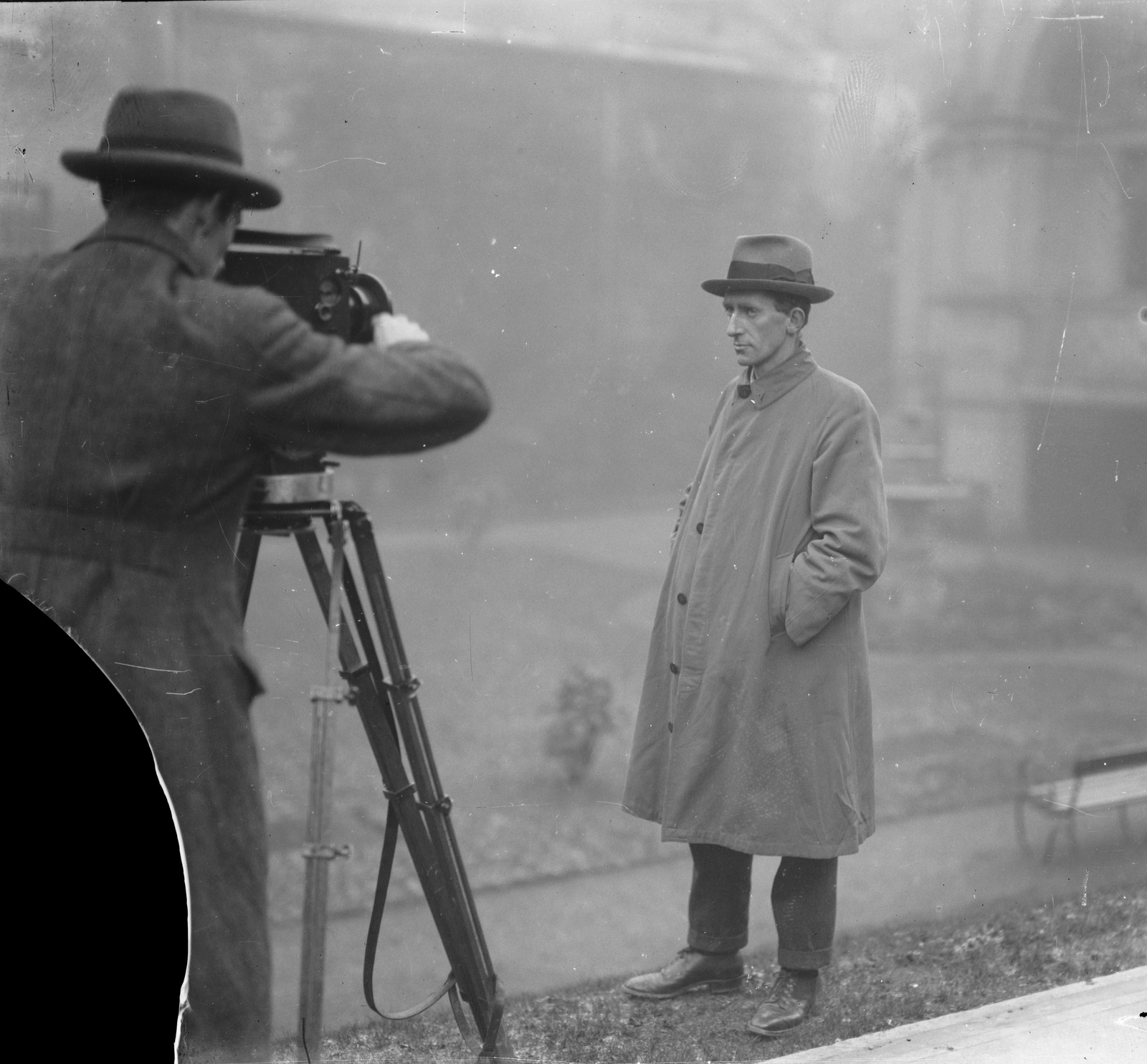 Image - SECRET NO MORE: IRA Chief of Staff Richard Mulcahy is filmed by Pathé News. (Credit: National Library of Ireland)