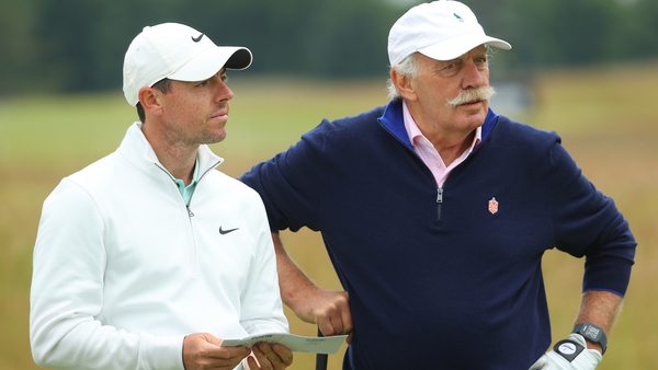 Rory McIlroy was joined by financier Dermot Desmond on Scottish Open Pro-Am day
