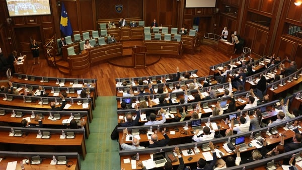 Kosovo's parliament during today's session