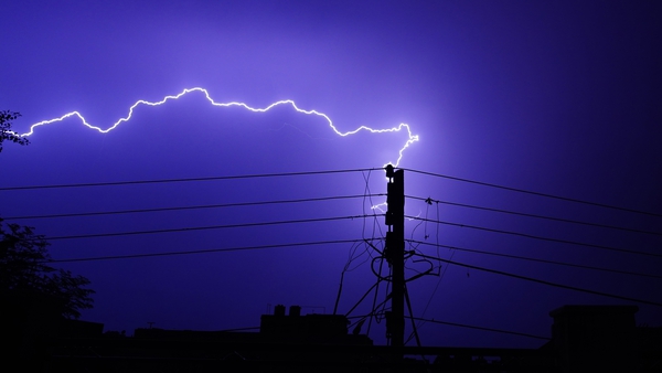 Lightning over Ajmer city during pre monsoon showers 
in June