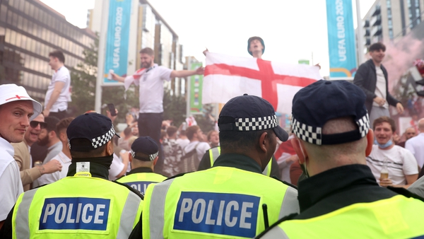 Police near Wembley Stadium ahead of last Sunday's final