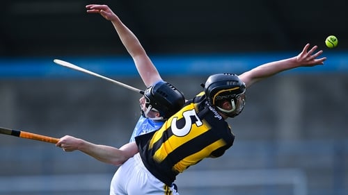 Darragh Corcoran of Kilkenny in action against Donal Burke of Dublin during the May league meeting that the Cats won by five points