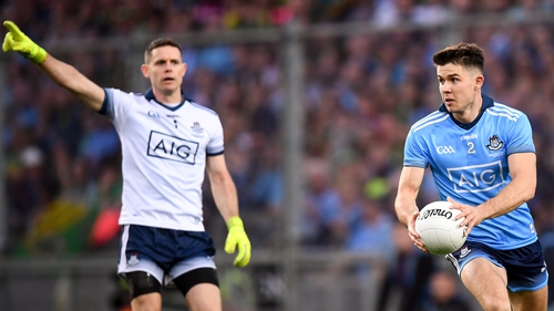 Stephen Cluxton (l) and Davy Byrne in action in the 2019 All-Ireland final replay