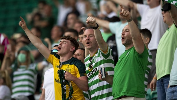 Celtic fans in full voice during the clash with Midtjylland