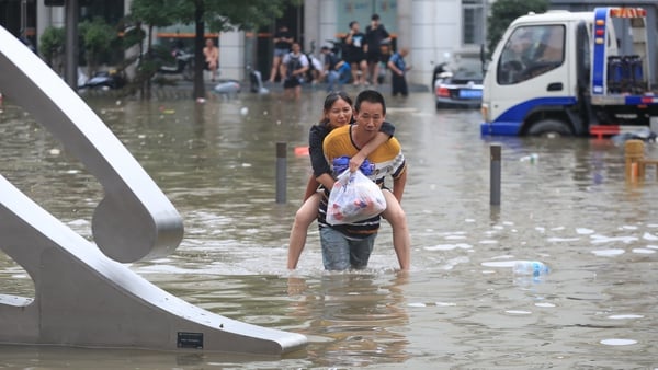 Floodwaters are still high in Zhengzhou underwater in many areas