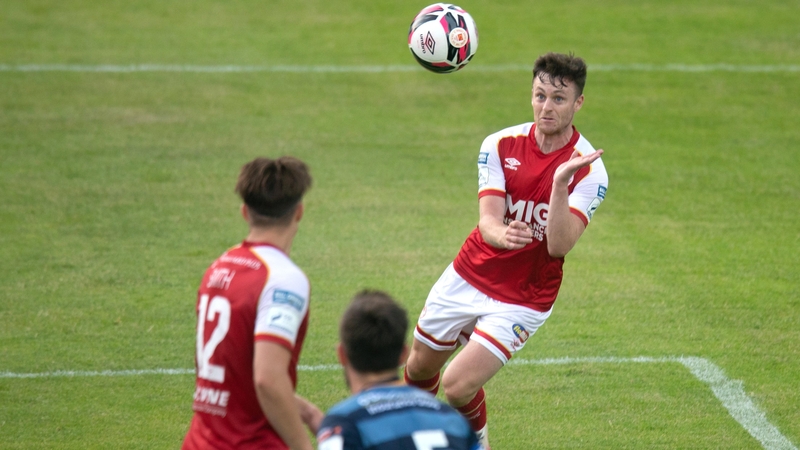 Jayson McClelland heads to score his side's second