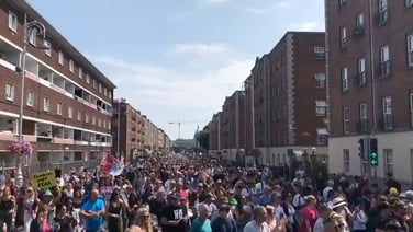 Anti-vaccine passport protest in Dublin