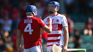 Cork goalkeeper Patrick Collins and team-mate Niall O'Leary enjoy the qualifier win over Clare