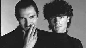 The brothers grin: Ron Mael and Russell Mael