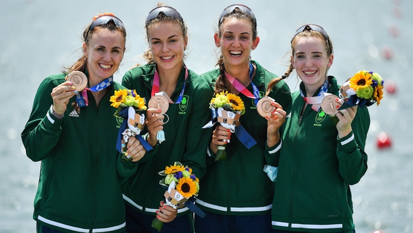 Aifric Keogh, Eimear Lambe, Fiona Murtagh and Emily Hegarty with their bronze medals