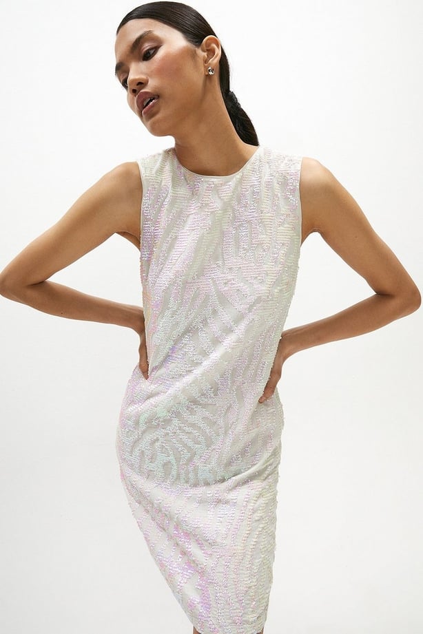Coast Sequin Embellished Animal Shift Dress