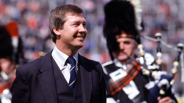 Alex Ferguson ahead of the 1982 Scottish Cup final against Rangers