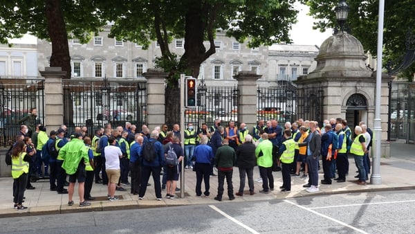 Drivers protested outside Leinster House today