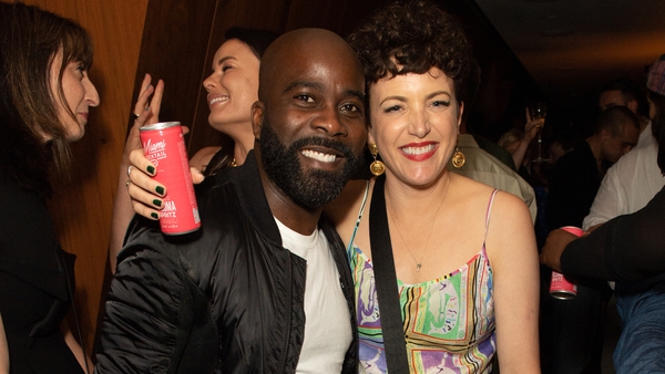 Annie Mac with comedian, radio DJ and television presenter Melvin Odoom at the Radio 1 leaving party for Annie Mac at The London EDITION. (Photo by Samir Hussein/Getty Images)