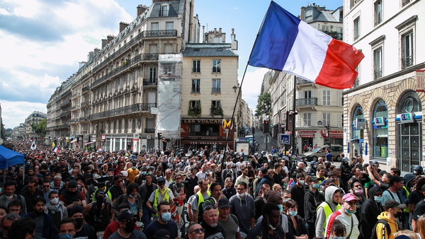 Police estimated some 13,500 people demonstrated on the streets of Paris