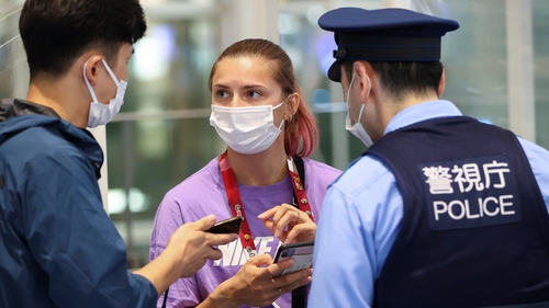 Krystsina Tsimanouskaya sought the protection of Japanese police at Tokyo airport on Sunday
