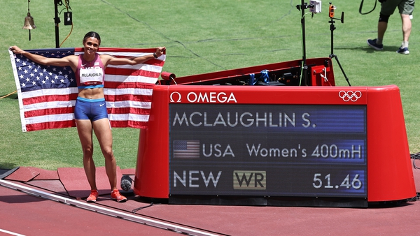 Sydney McLaughlin beat her own world record time