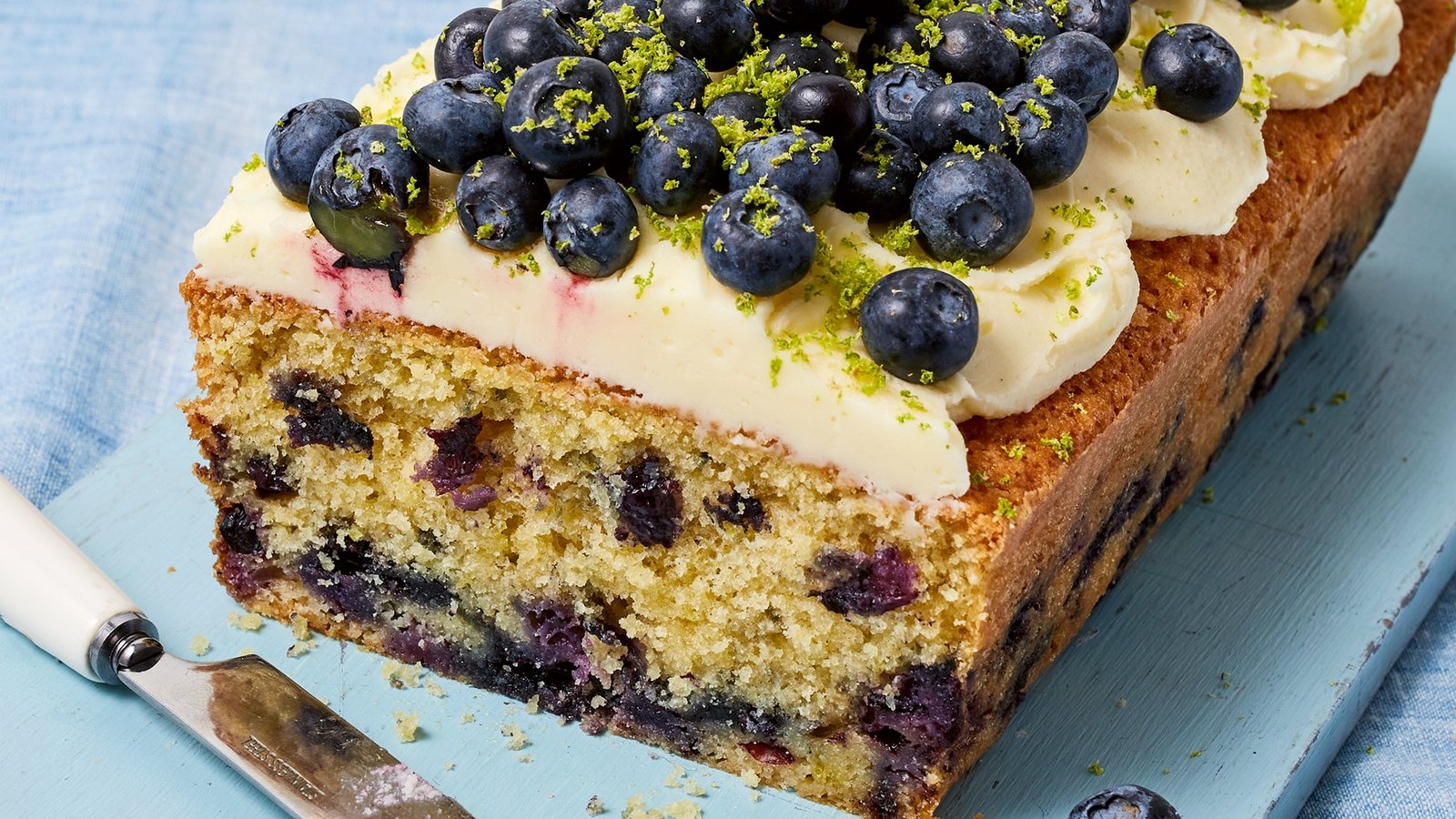 High-Protein Lemon-Blueberry Cake