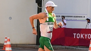 Brendan Boyce in action during the 50km walk event in Sapporo