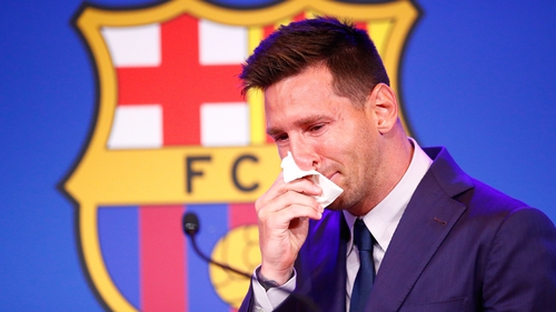 A tearful Messi was coy on his next destination but admitted that PSG was 'a possibility'