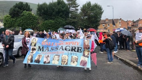 A march has taken place in west Belfast to mark the 50th anniversary of the deaths of 10 innocent people