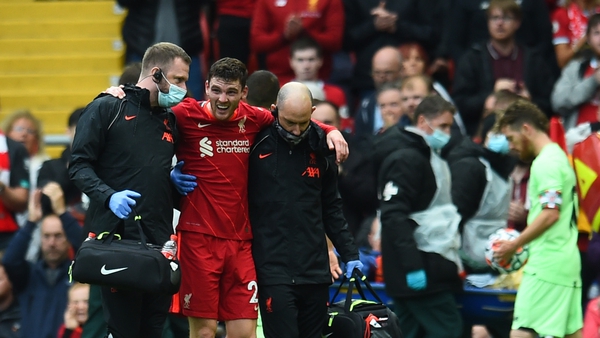 Liverpool defender Andy Robertson picked up the injury late in the first half of their friendly draw against Athletic Bilbao