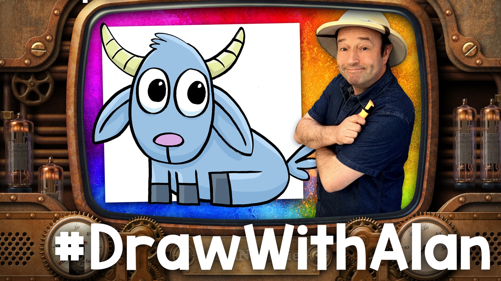 Draw with Alan - how to draw a giddy goat!