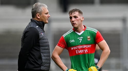 James Horan was unhappy with the challenge on Eoghan McLaughlin (right)
