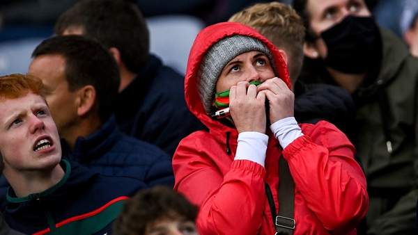 Is this the year? Mayo fans watch on during the All-Ireland semi-final match clash with Dublin. Photo: Ramsey Cardy/ Sportsfile via Getty Images