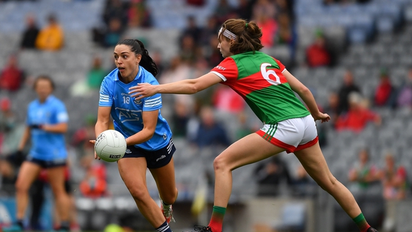 Sinéad Goldrick of Dublin in action against Ciara Whyte of Mayo