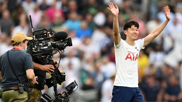 Son Heung-min salutes the crowd after Spurs' win