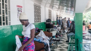 Injured patients rest at a hospital in Les Cayes