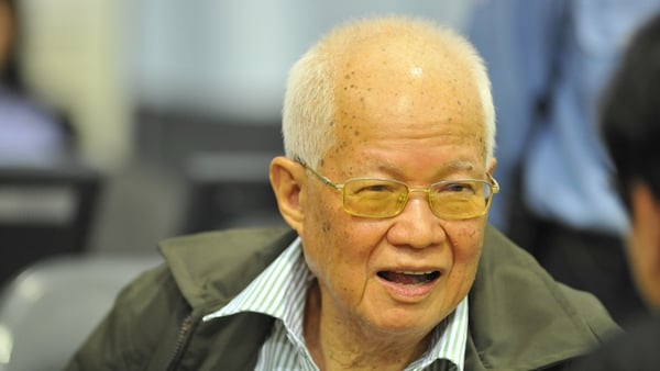 Khieu Samphan pictured on trial in 2011