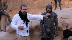 Denis Villeneuve on location with Javier Bardem in Jordan for Dune