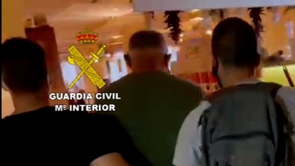Video footage released by Spanish police shows Gerard Hutch being arrested at a restaurant in Fuengirola