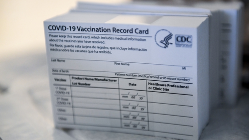 Covid-19 vaccination card (file pic)