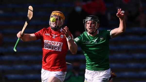Cork's Niall O'Leary (L) in action against Darragh O'Donovan of Limerick during last July's Munster SHC semi-final