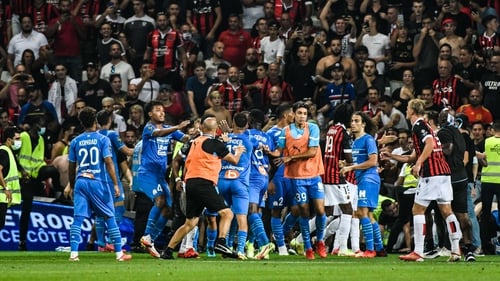 Nice v Marseille was abandoned after major crowd trouble