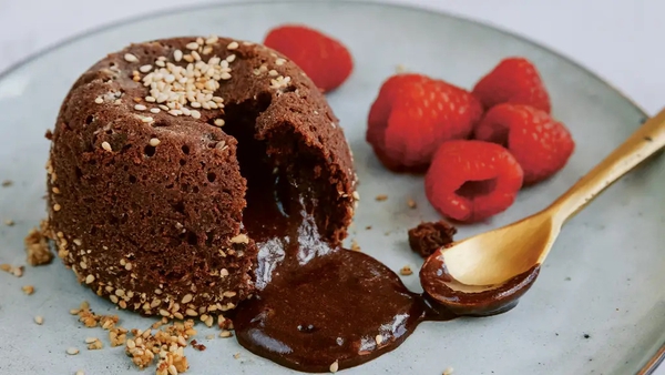 With white miso, dark chocolate and an oozy centre, this is everything you want from a pudding.