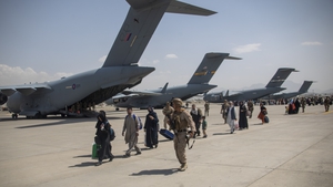 British troops help UK and Afghan citizens evacuate from Kabul airport (File pic)