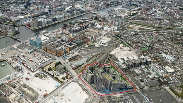 A computer generated image of the proposed Brick Yards development site in Dublin's North Docklands