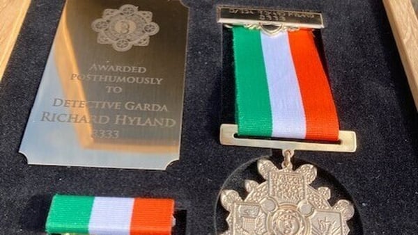 The medal presented posthumously to Detective Garda Richard Hyland