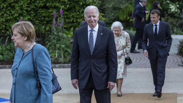 Joe Biden at a drinks reception for Queen Elizabeth II and G7 leaders during the G7 Summit