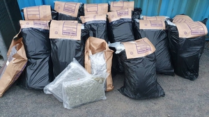 Gardaí discovered 121kg of packaged cannabis herb, concealed within boxes of vegetables