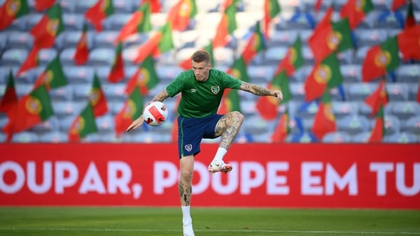 James McClean, who recently rejoined Wigan, pictured training at the Estadio Algarve