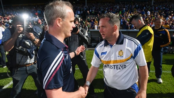 Míchéal Donoghue and Davy Fitzgerald pictured in 2016