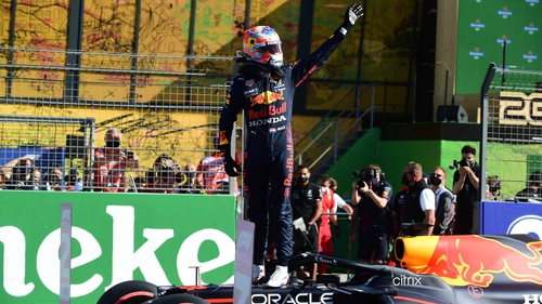 Max Verstappen salutes the crowd at Circuit Zandvoort