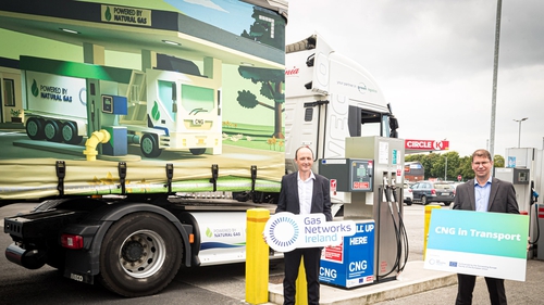 Declan O'Sullivan, Programme Delivery Manager Gas Networks Ireland and Jonathan Diver, Senior Fuels Director, Circle K at the opening of the New CNG station in Limerick