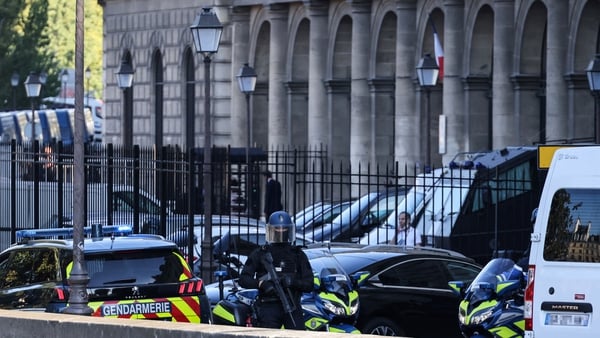 French Gendarmes escort Salah Abdeslam to the trial which is expected to last until May 2022